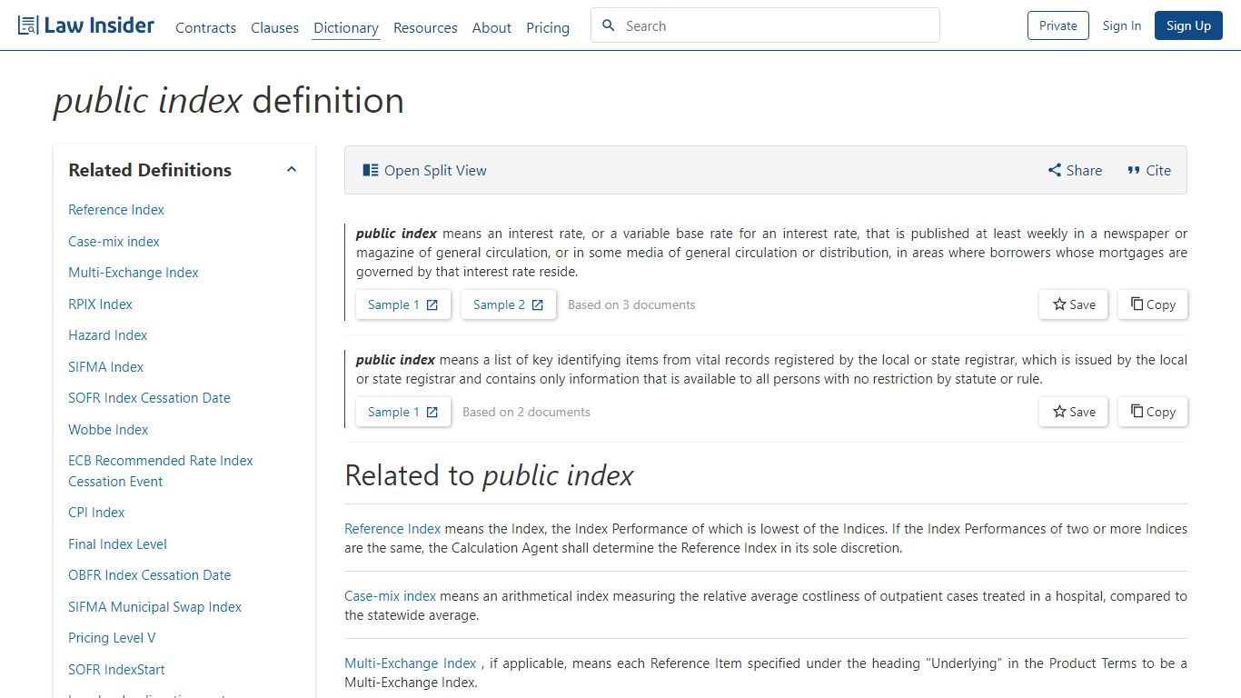 public index Definition | Law Insider